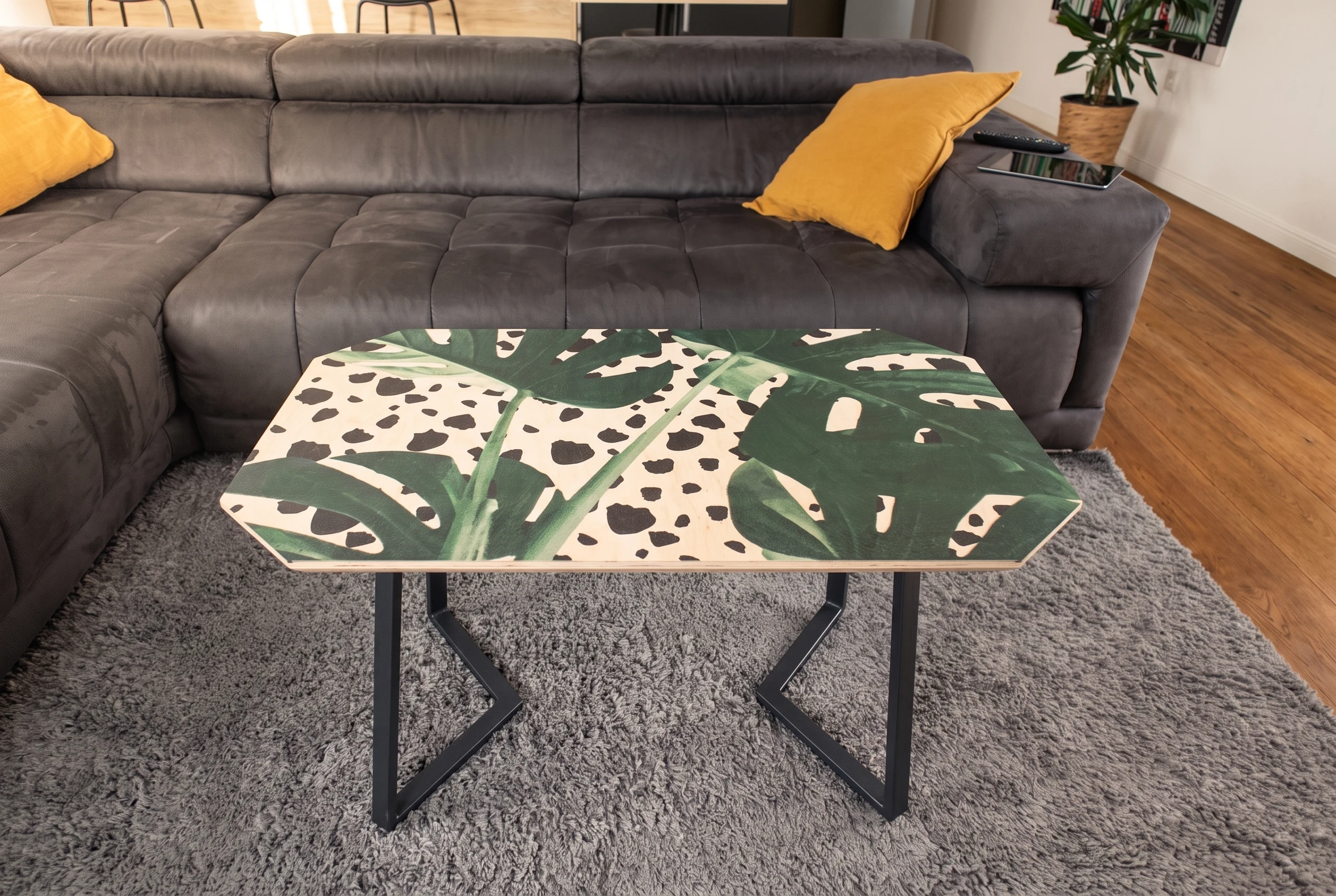 A small table in the living room