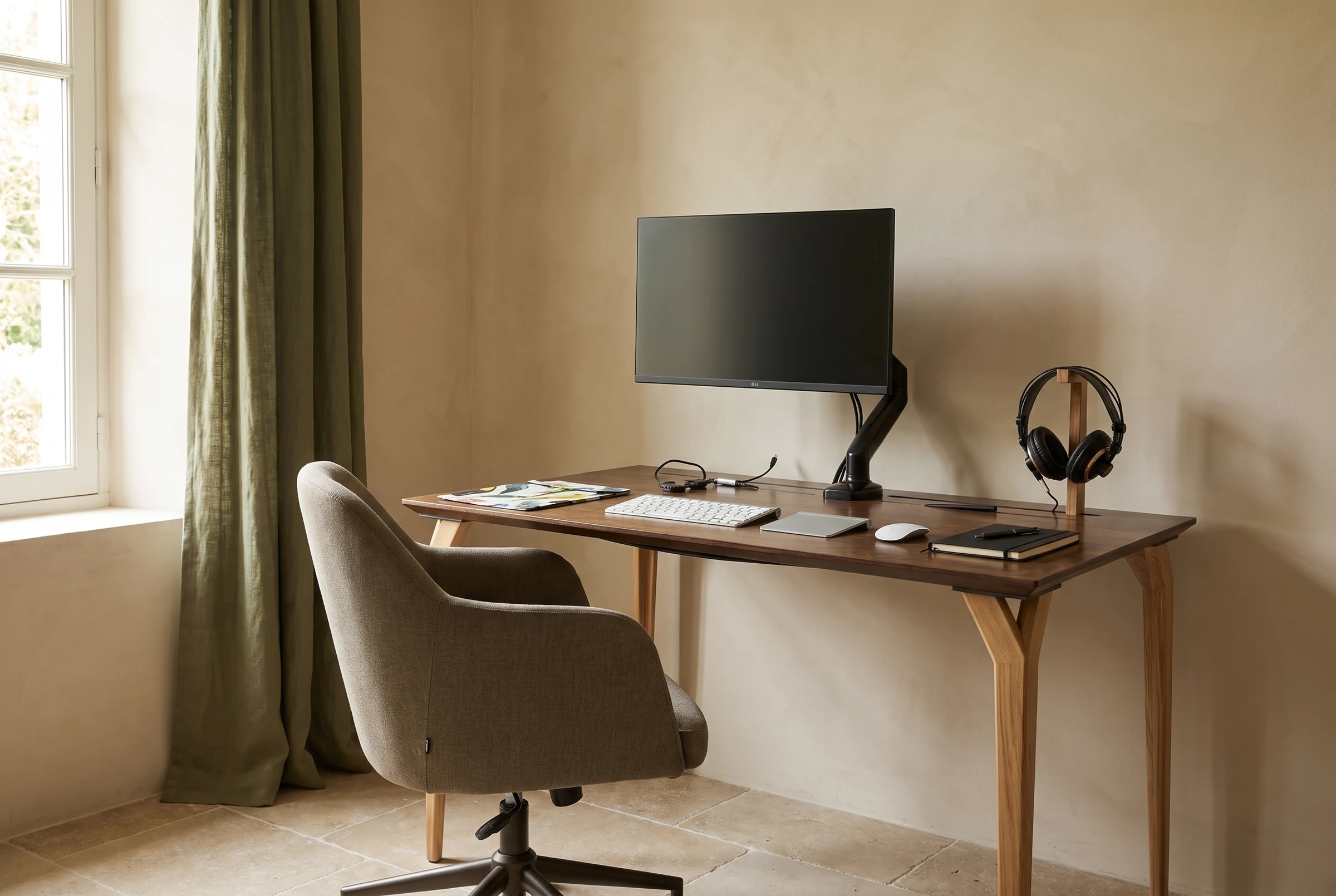 A workspace by the window